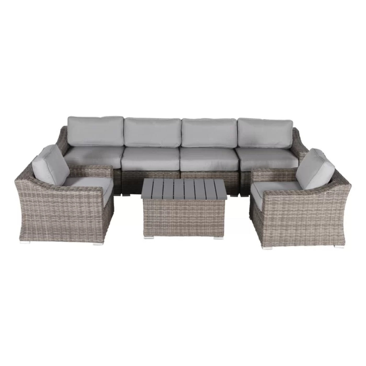 7-Piece Outdoor All-Weather Wicker Sectional Seating Group