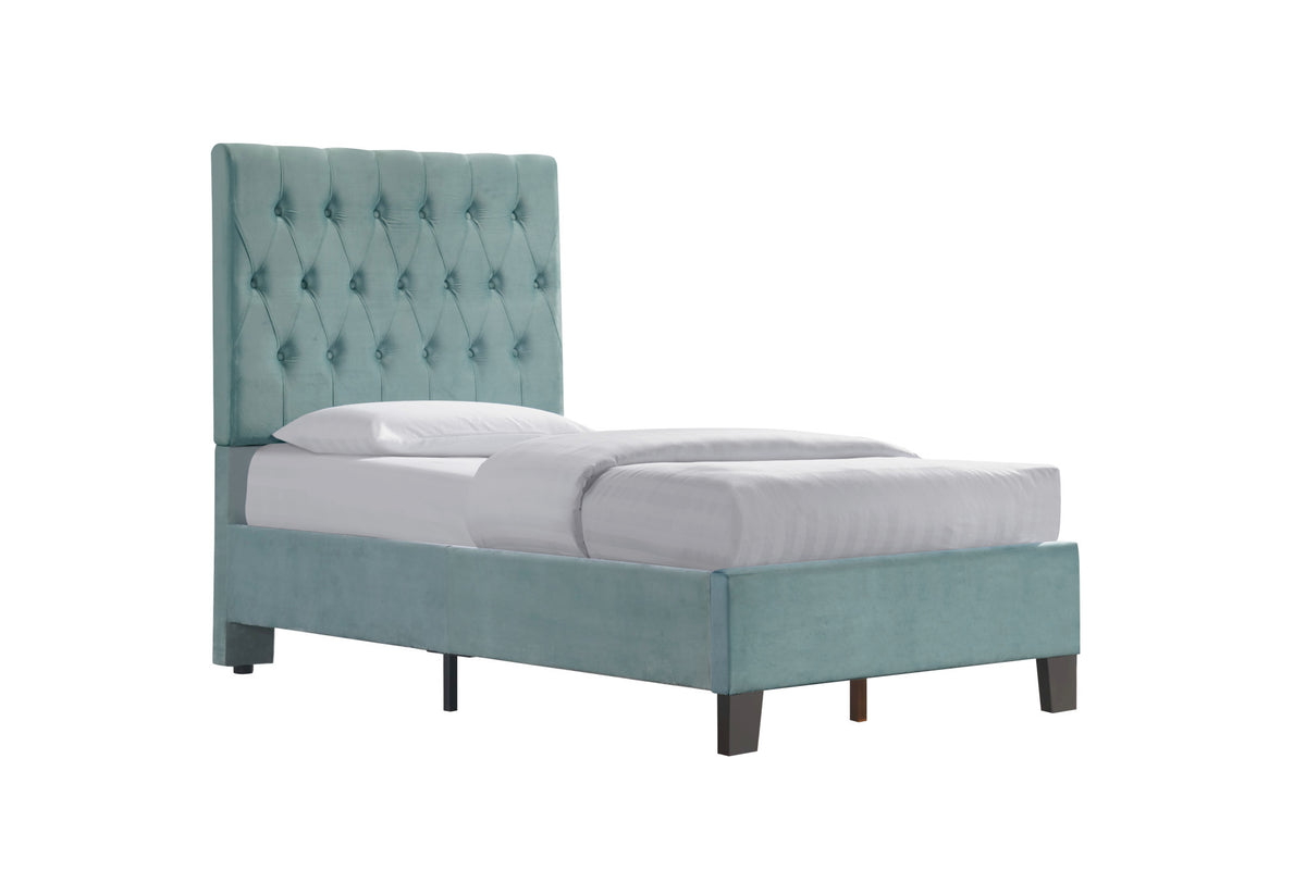 Twin Solid Wood Upholstered Bed Frame