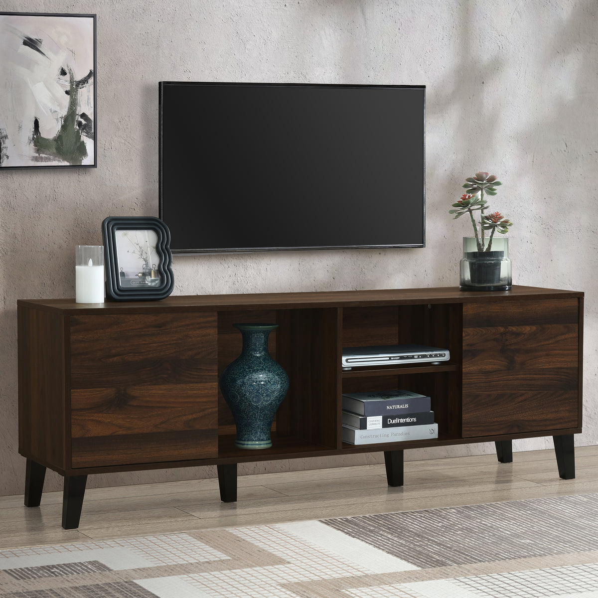 Mid Century Retro Particle Board TV Stand Console