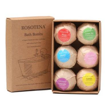 Set of 6 Organic Shea Butter Scented Bath Bombs - Calmora - Sleep Galleria