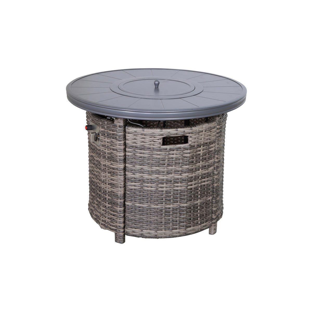 Mixed Gray Rustproof Aluminum Outdoor Fire Pit Table With Lid