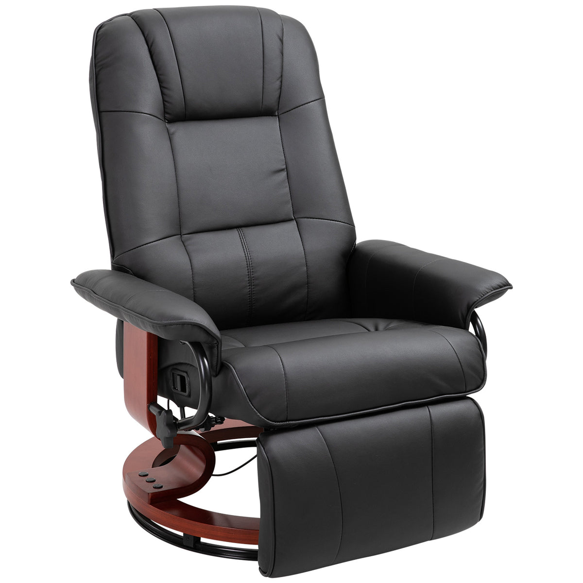 PU Leather Swivel Recliner Chair With Footrest