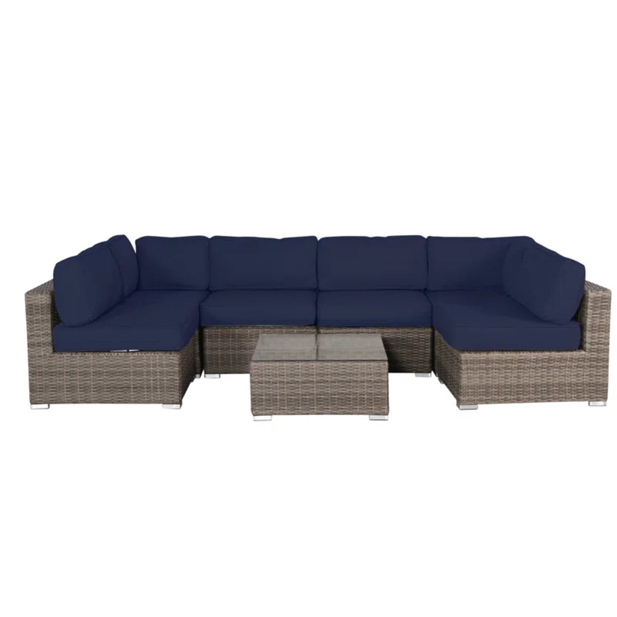 All-Weather Wicker 7-Piece 6-Person Outdoor Sofa Set