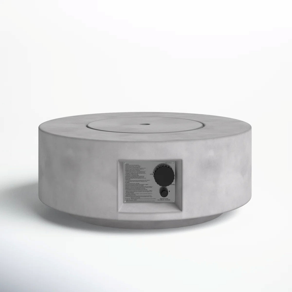 Modern Gray Concrete Propane Outdoor Fire Pit Table