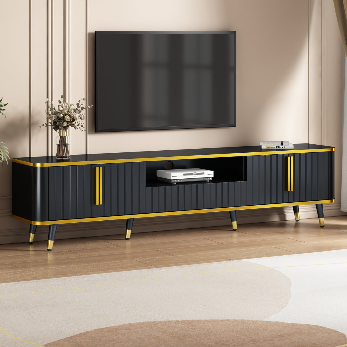 Modern Luxury Minimalism TV Stand With Storage Cabinets