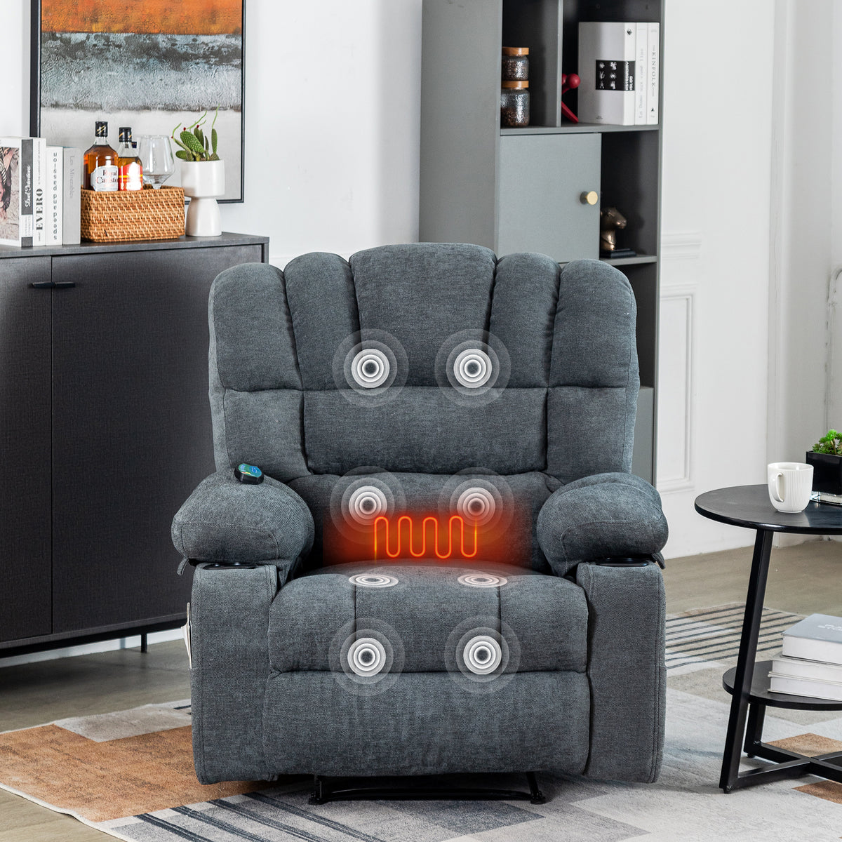 Soft Reclining Massage Chair With Heating And Vibration