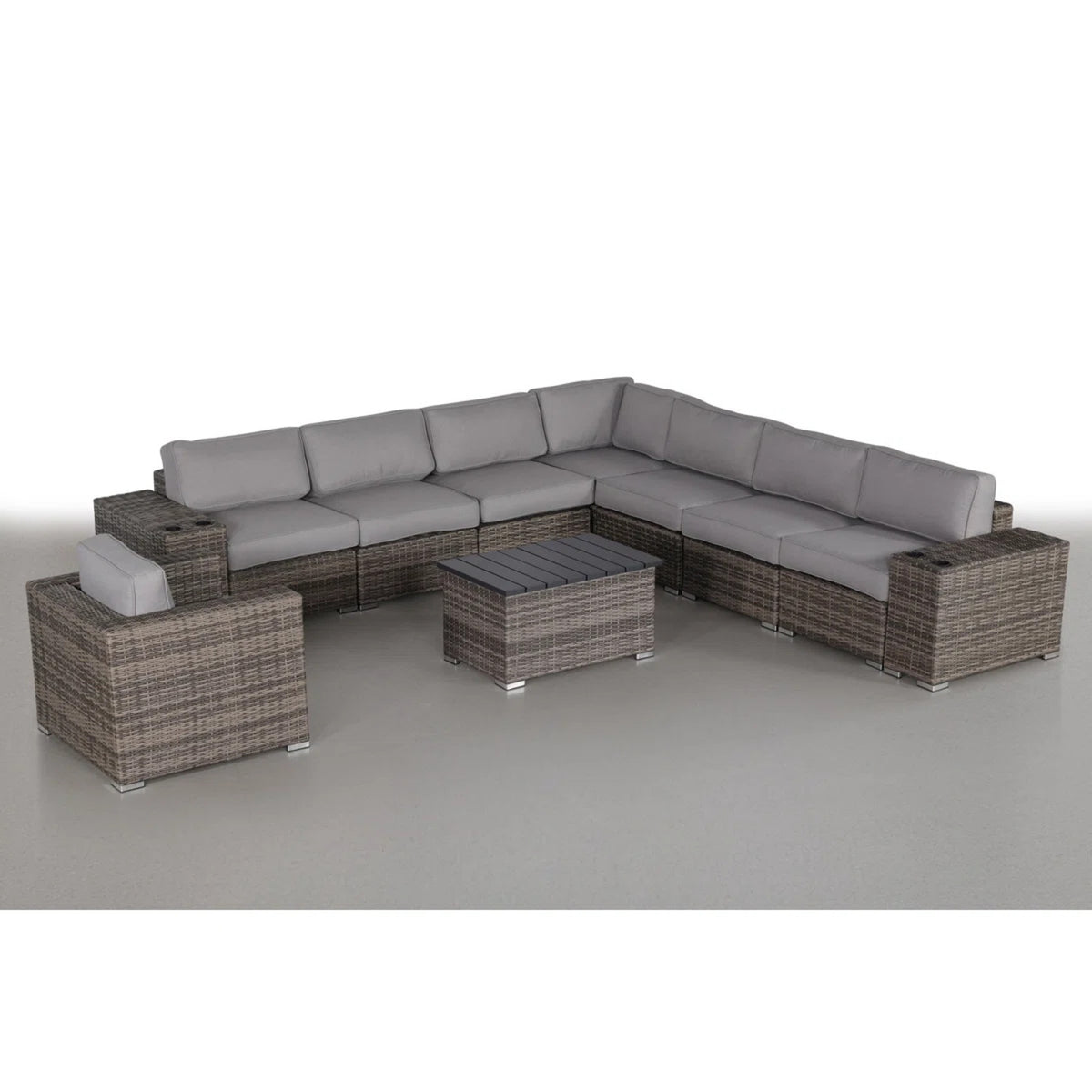 11-Piece Fully Assembled Weather-Resistant Rattan Sectional Seating Group
