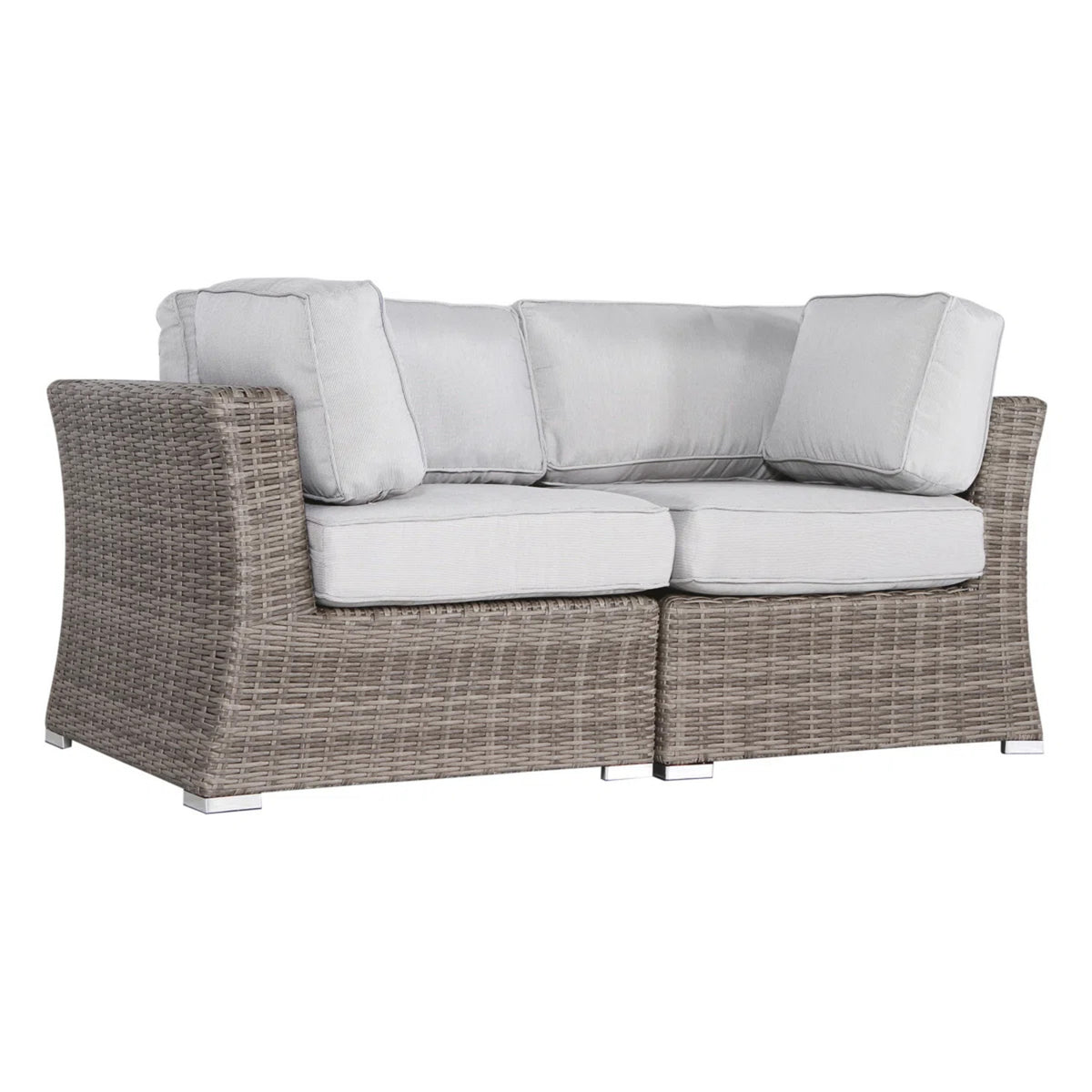 Outdoor Wicker Loveseat With Fade-Resistant Cushions