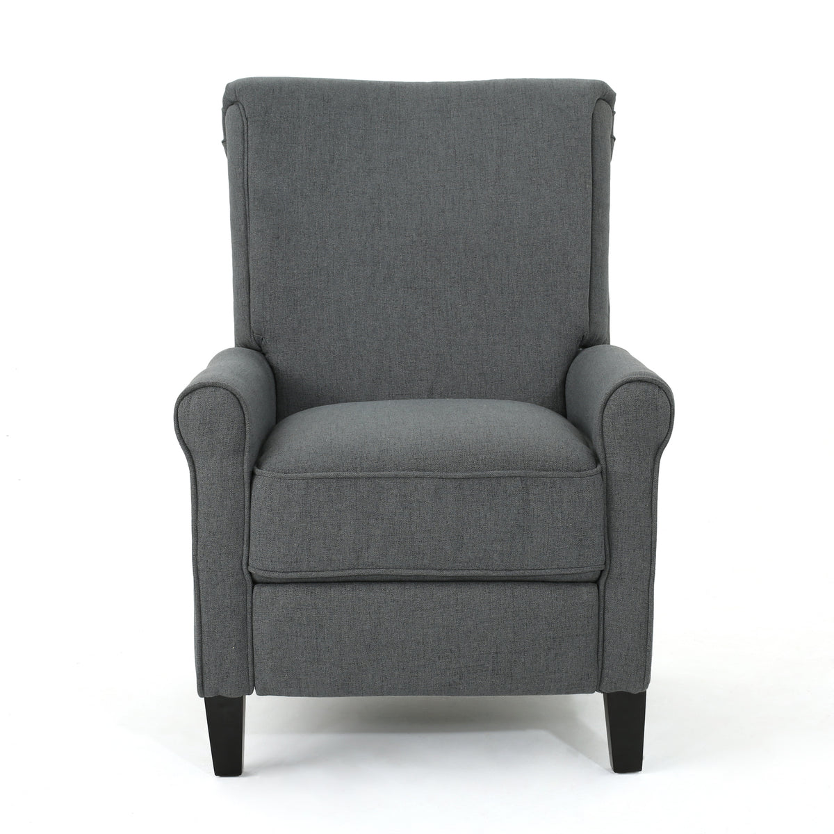 Charcoal Fabric Push Back Manual Recliner Chair
