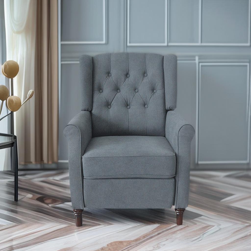Modern Linen Fabric Soft Recliner Sofa Chair