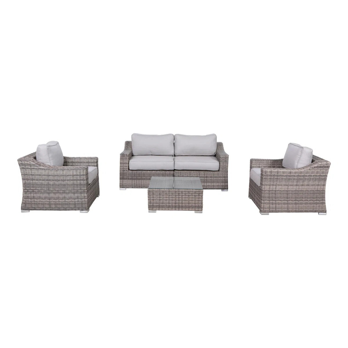 5-Piece 4-Seater All-Weather Wicker Outdoor Conversation Set