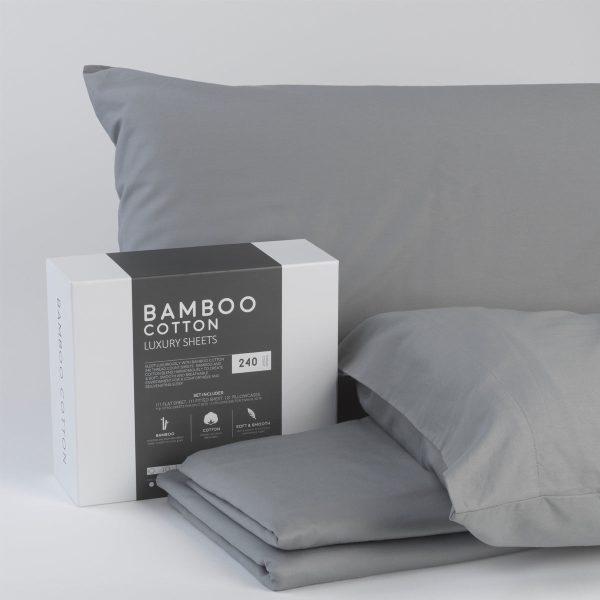 Bamboo Cotton Blend Soft Breathable Cal King Sheet Set