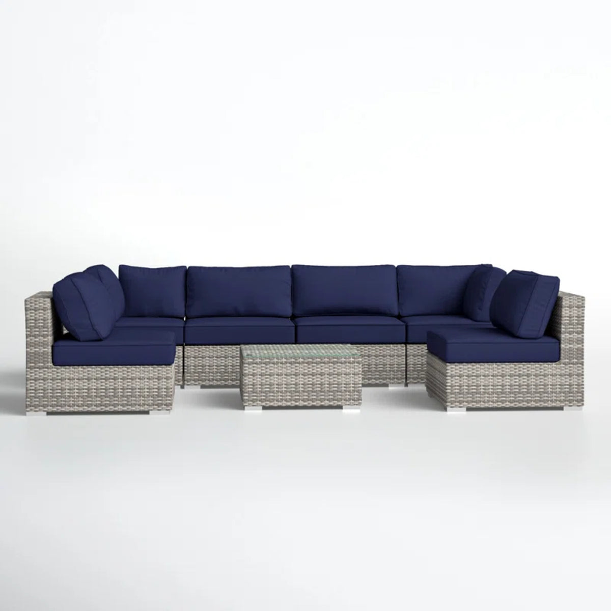 7-Piece Fully Assembled Outdoor Wicker Patio Seating Set