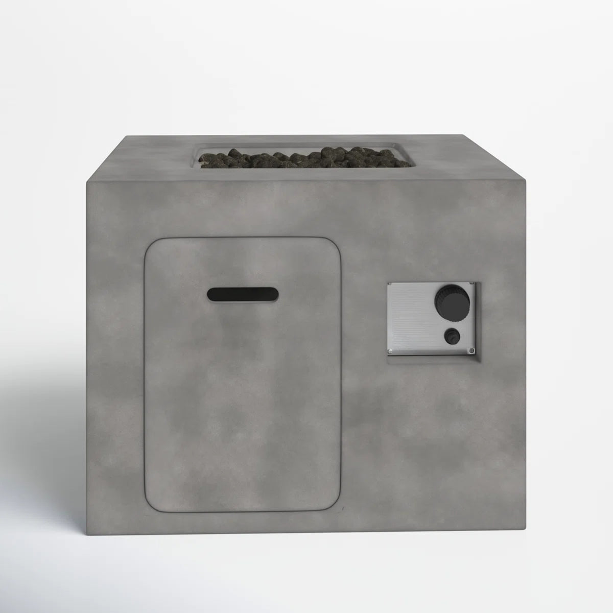 Concrete Outdoor Modern Gas Fire Pit With Hidden Tank Compartment
