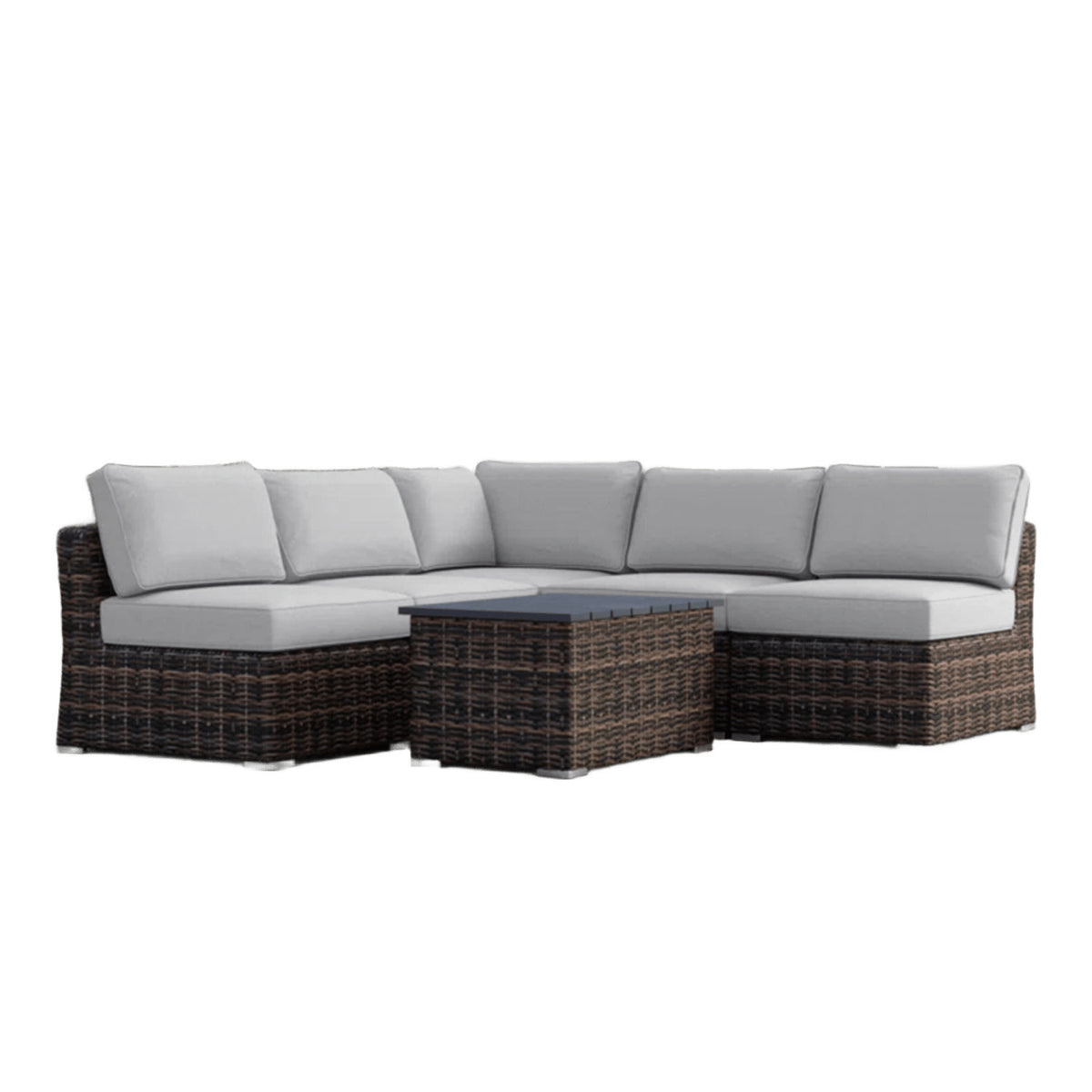 4-Person Fully Assembled Gray Wicker Outdoor Sofa Set