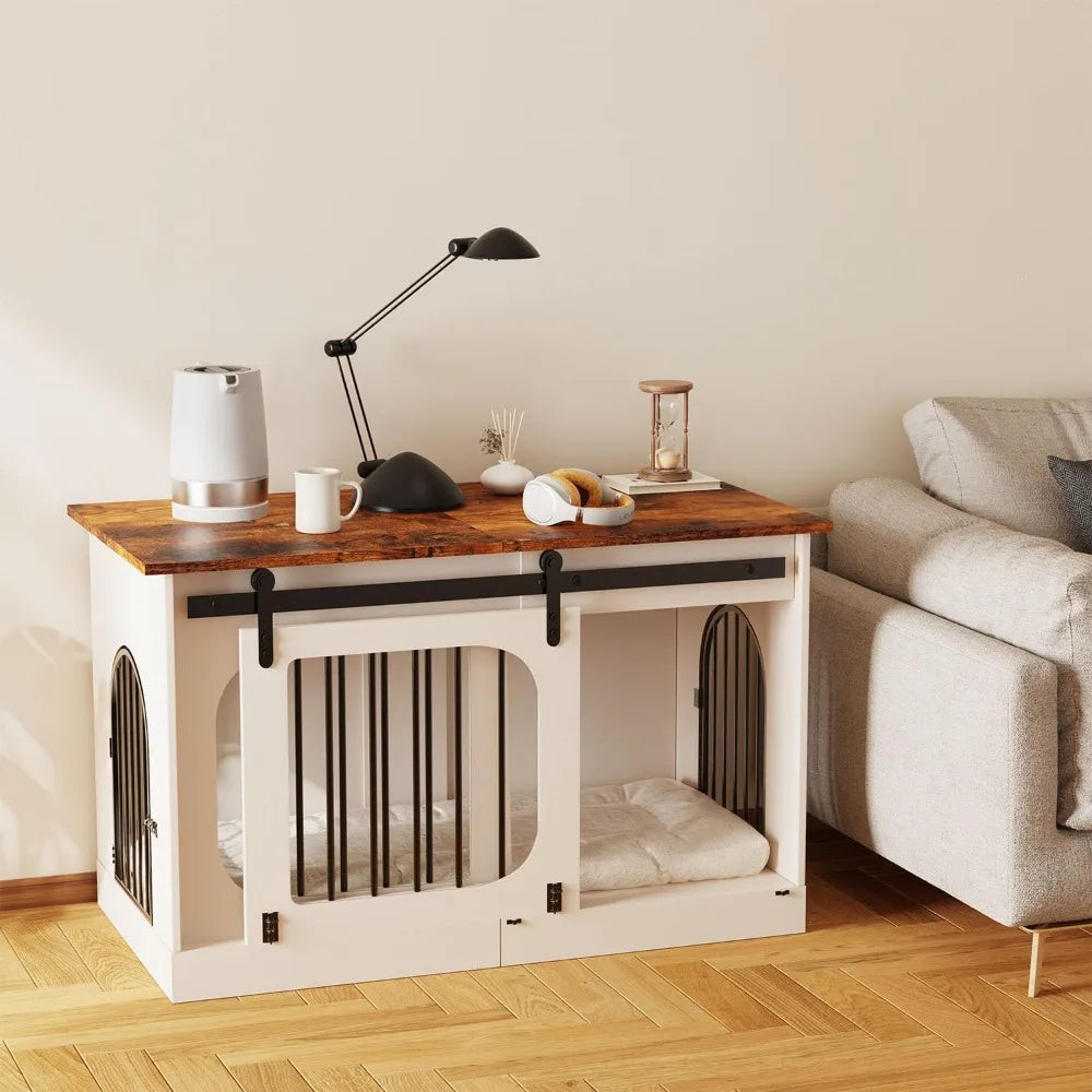Farmhouse Style Large Indoor Dog Kennel Furniture