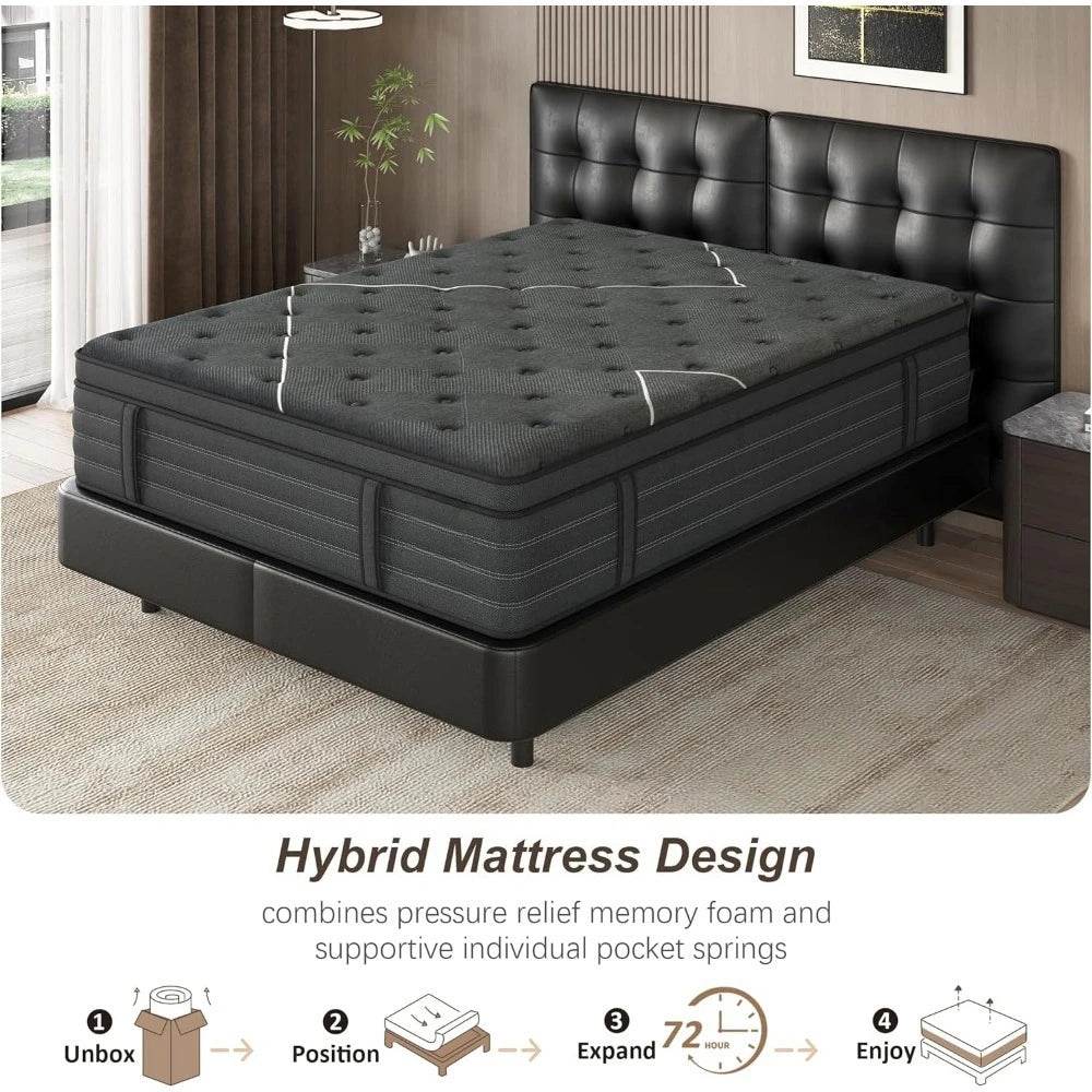 Extra Firm Memory Foam Hybrid Mattress - ANGDUO - Sleep Galleria