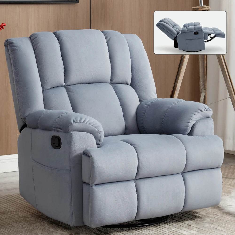 Manual Swivel Rocking Oversized Recliner Chair - Calmora - Sleep Galleria