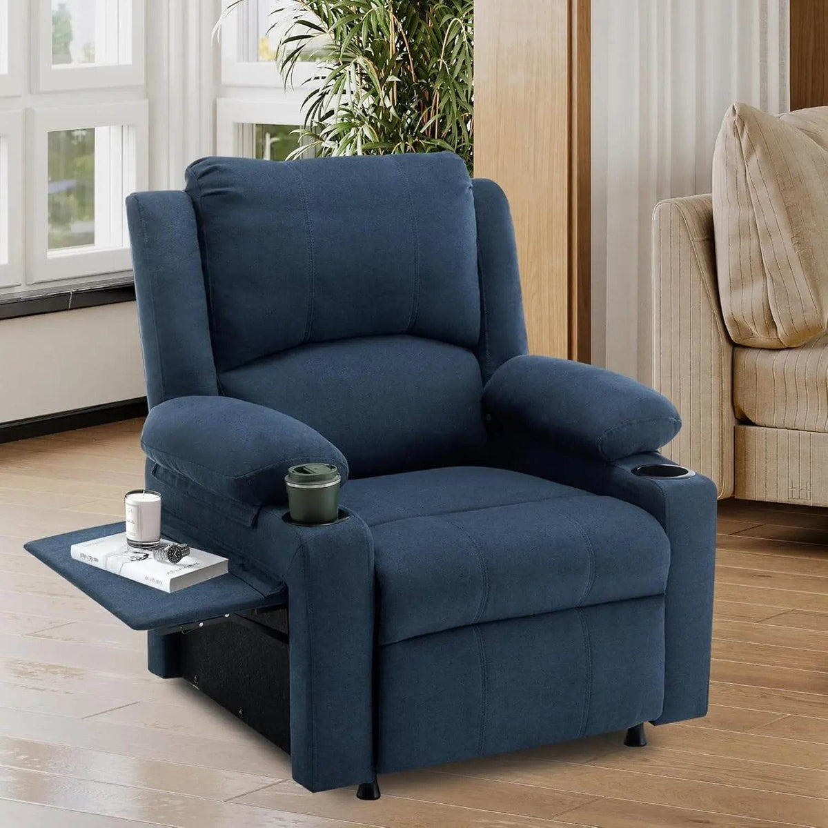 Power Recliner Chair Upholstered Heated Massage - Sleep Galleria