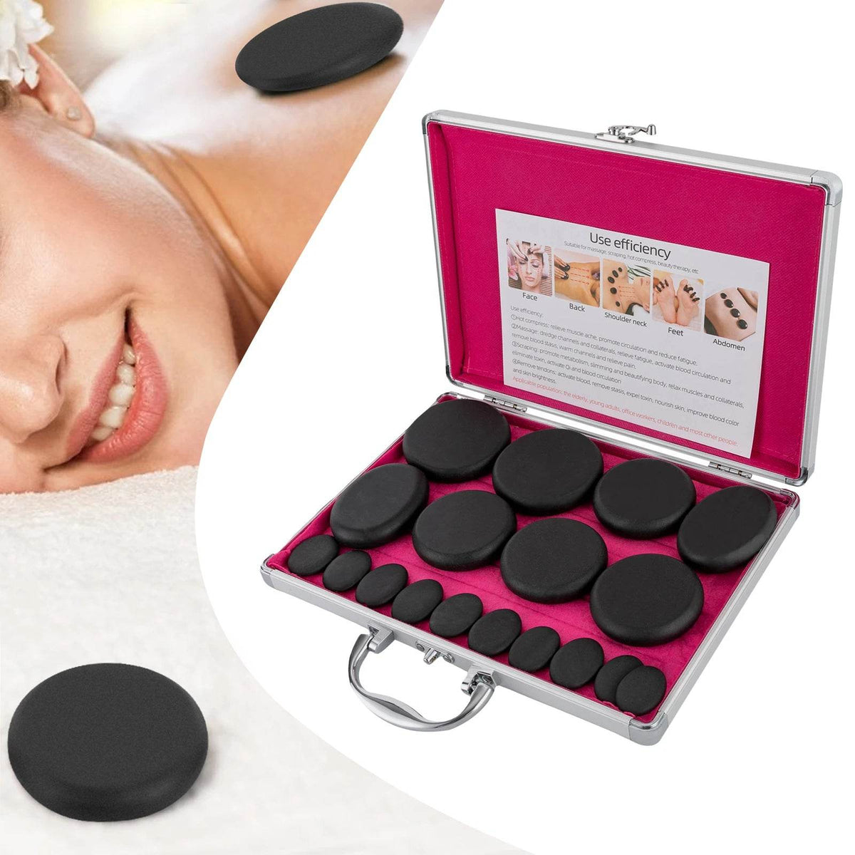 Heated Jade Massage Stones for Whole Body Relaxation - Sleep Galleria