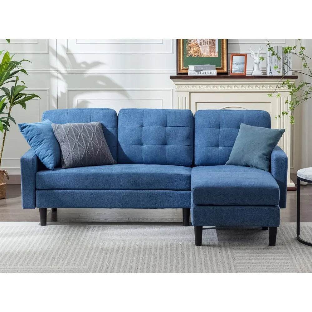Convertible Modern Linen Fabric L - Shaped Sectional Sofa - Calmora - Sleep Galleria