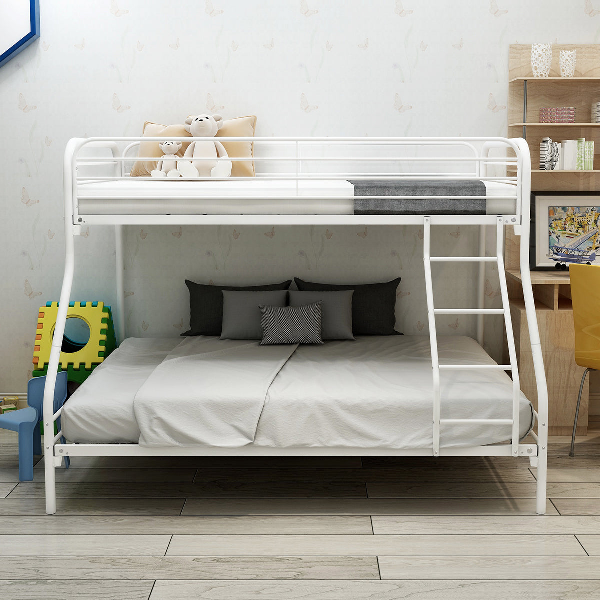 Heavy Duty Twin-Over-Full Metal Bunk Bed Frame