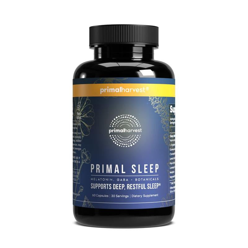 Primal Sleep - the Essential Sleep Support Supplement for Deep, Restful Sleep. with Lavender, Valerian Root and Melatonin. 60 Capsules
