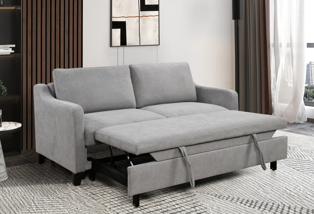 3-Level Adjustable Reclining Upholstered Loveseat Sofa Bed