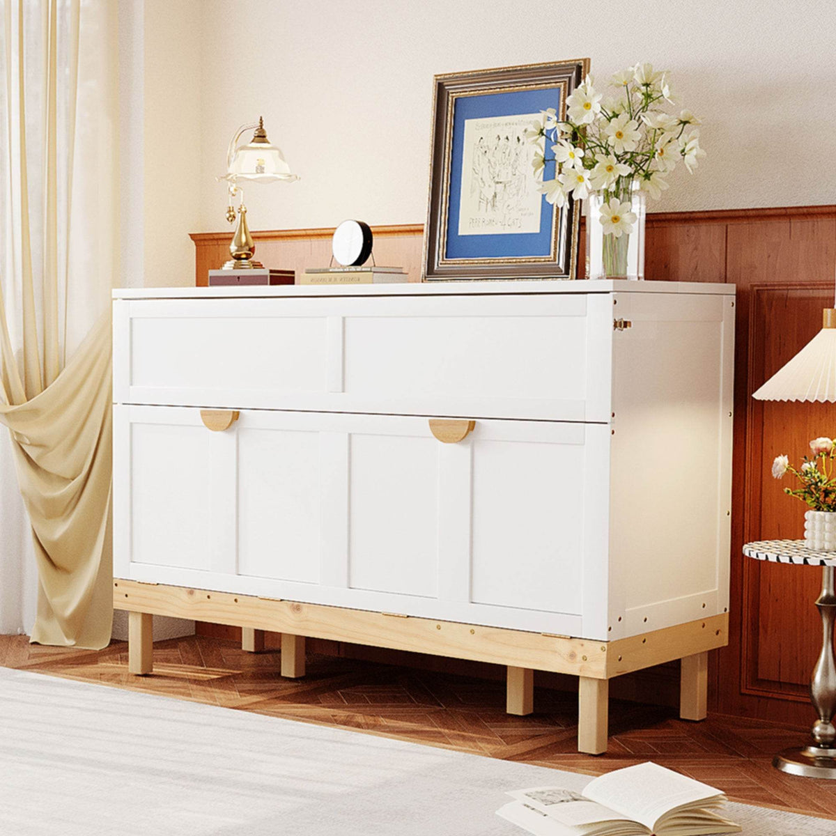 Queen Space-Saving Solid Wood Murphy Bed Frame - Sleep Galleria