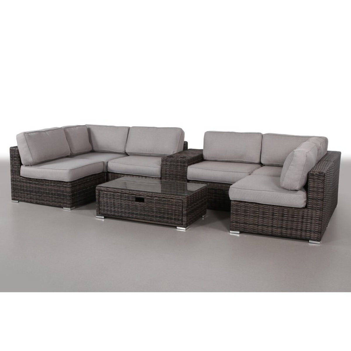 8-Piece Outdoor Wicker Seating Group With Cushions