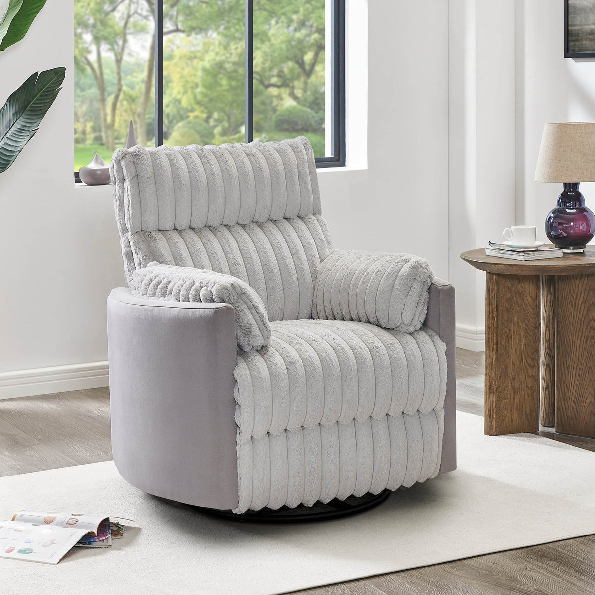 Medium-Firm Wide Wale Corduroy Manual Recliner Chair