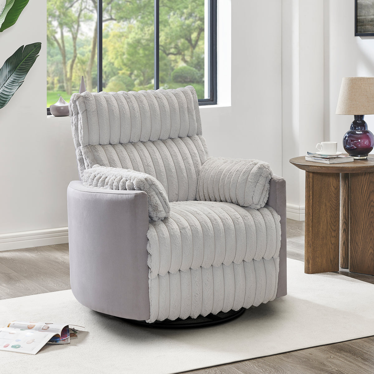 Medium-Firm Wide Wale Corduroy Manual Recliner Chair