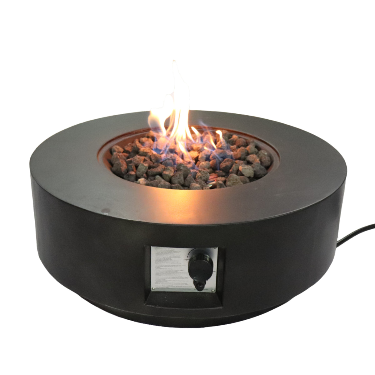 Modern Concrete Propane Outdoor Fire Pit Table 30-Inch