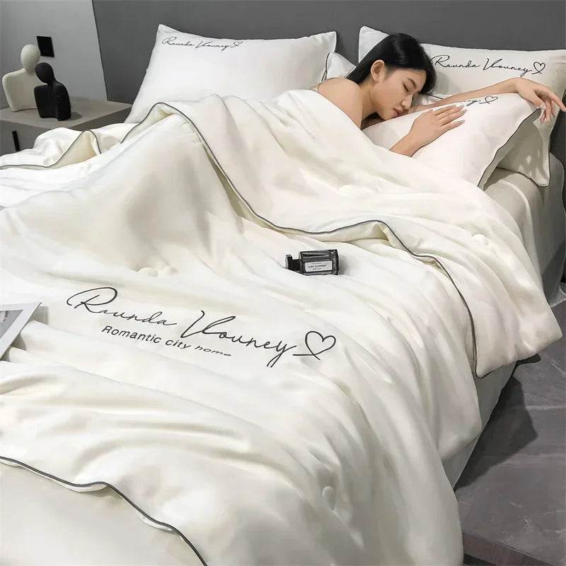 Silky Soft Cooling Summer Quilt Patchwork Blanket - Blissora - Sleep Galleria