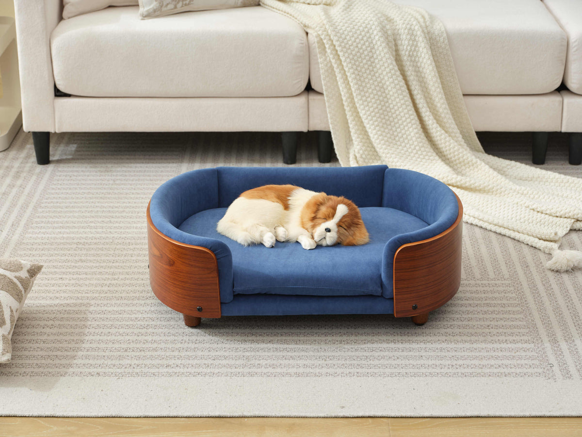 Solid Wood Elevated Orthopedic Dog Bed With Foam Cushion
