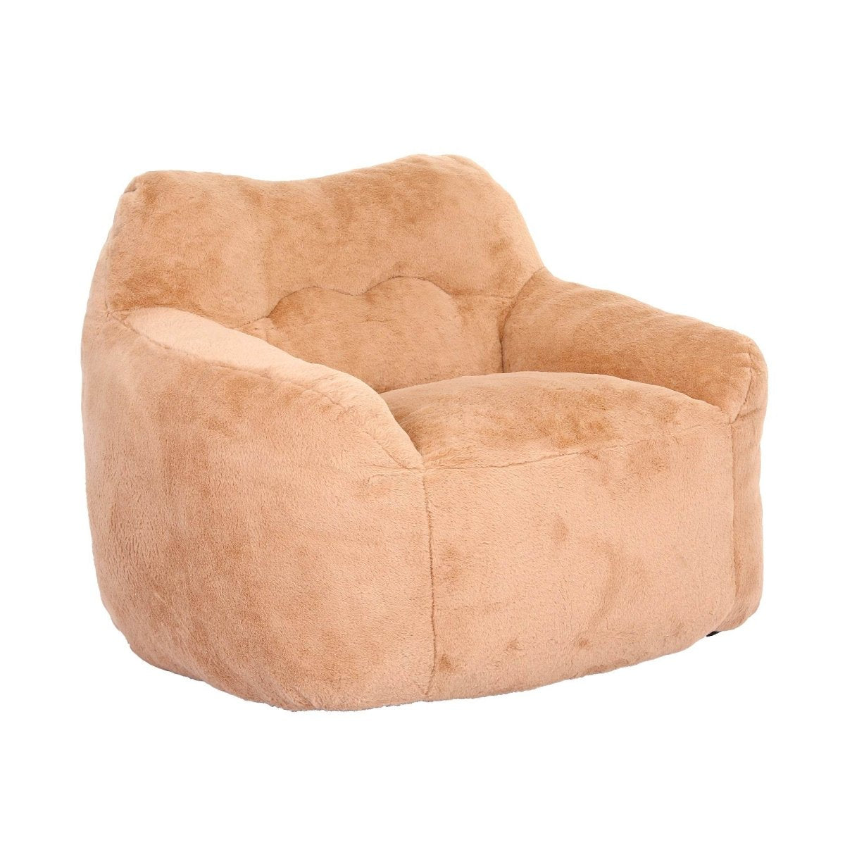 Large Brown Faux Fur Foam Beanbag Chair - Sleep Galleria