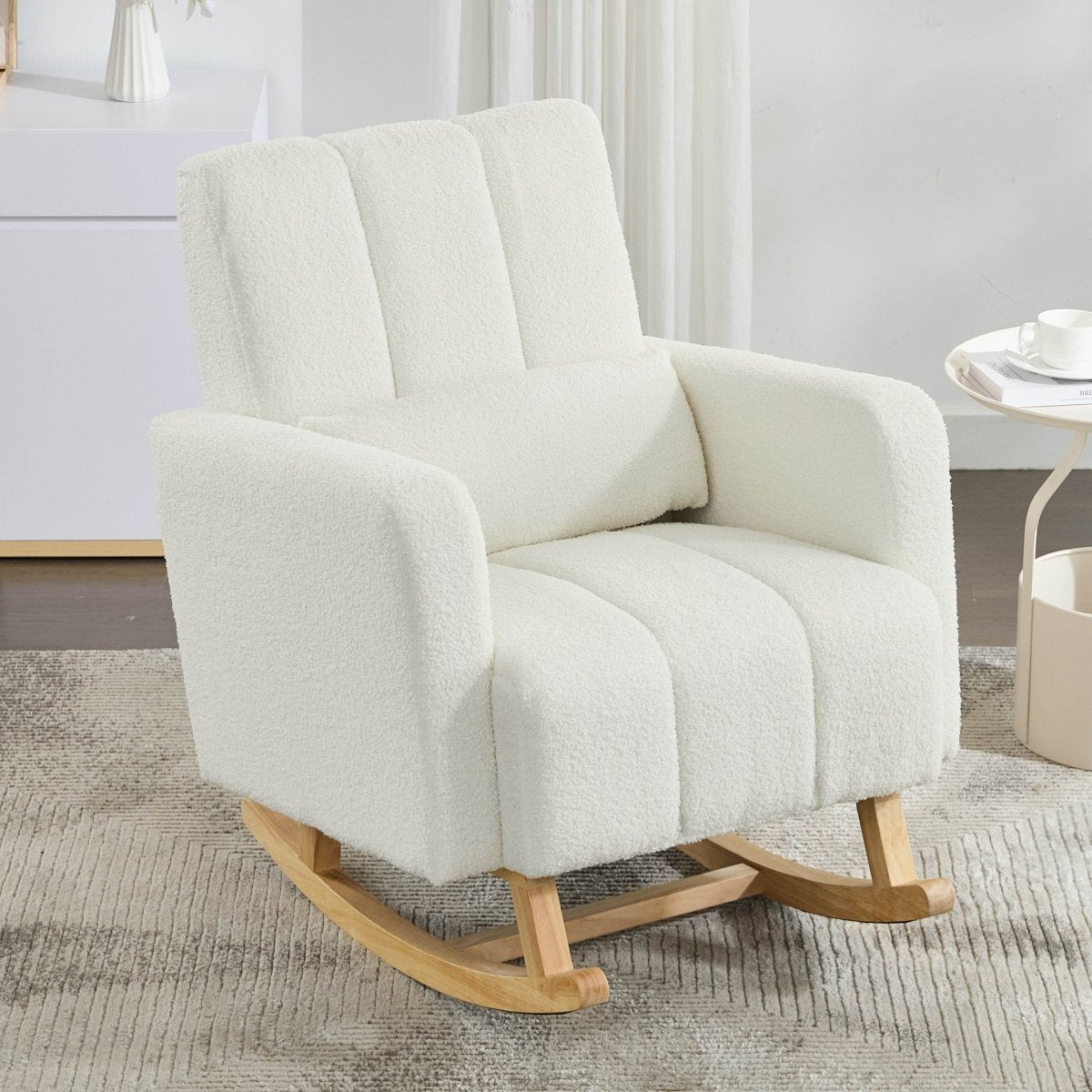 Teddy Velvet Rocking Chair With Pillow - Sleep Galleria