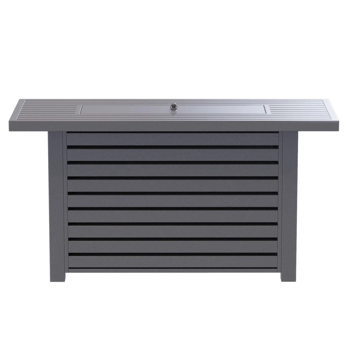 Modern Gray Steel Propane Outdoor Fire Pit Table
