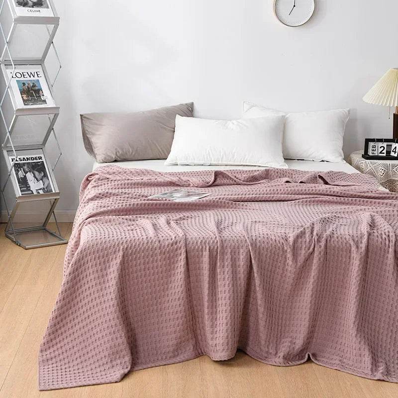 100% Cotton Summer Waffle Knit Breathable Blanket - Sleep Galleria