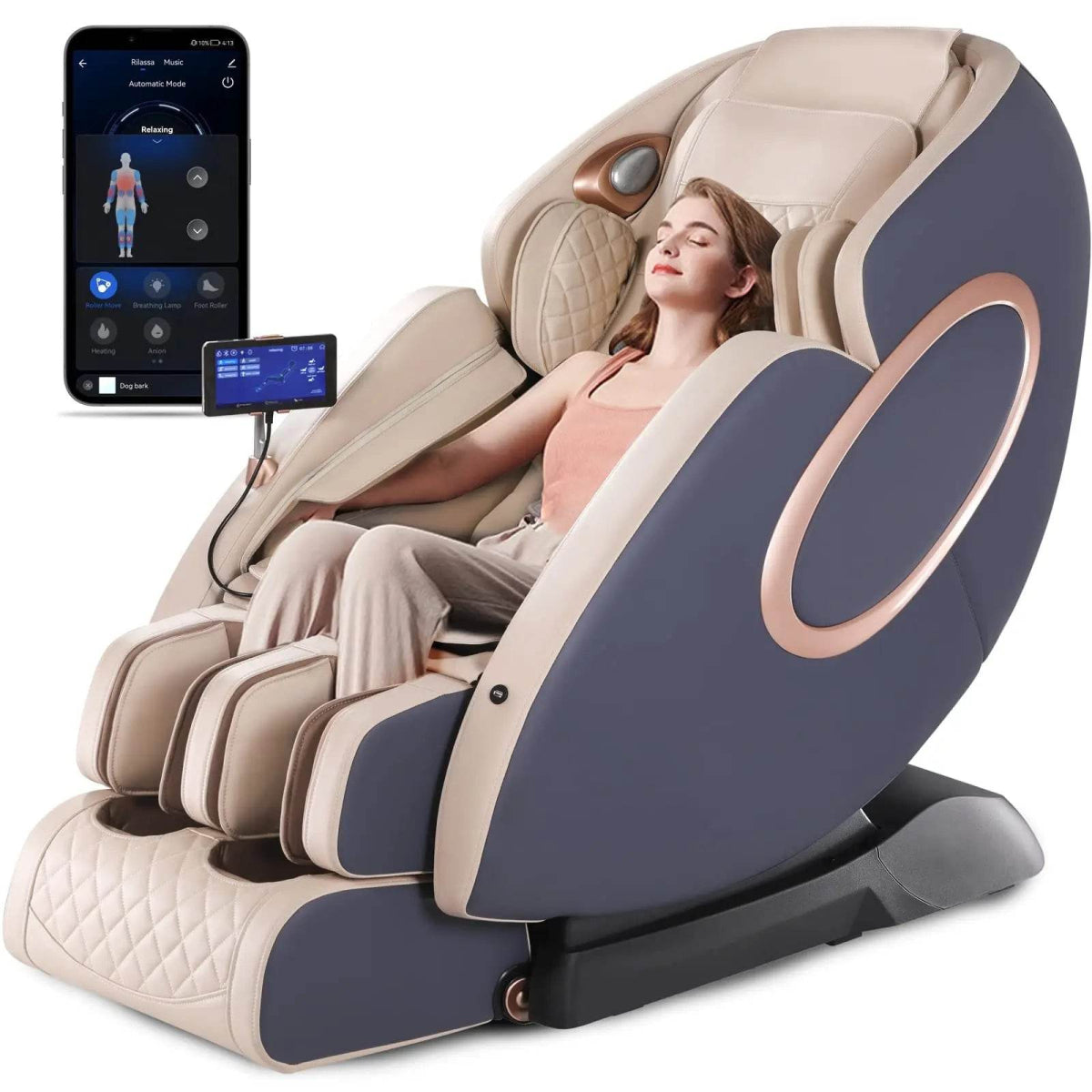 4D Zero Gravity SL-Track Full Body Shiatsu Massage Chair - Sleep Galleria