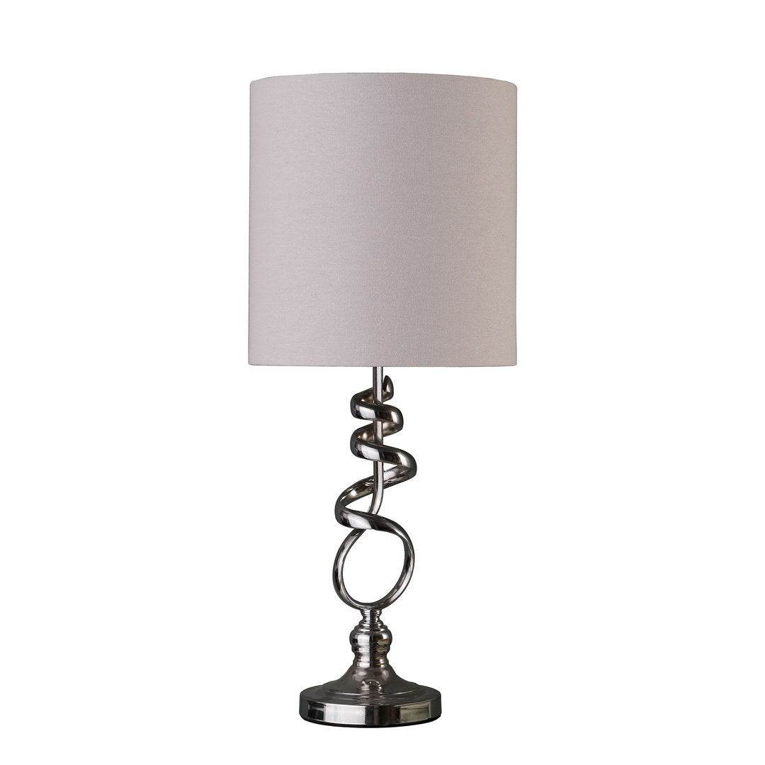 Abstract 21.5 - Inch Brushed Silver Metal Table Lamp - Driftwood - Sleep Galleria
