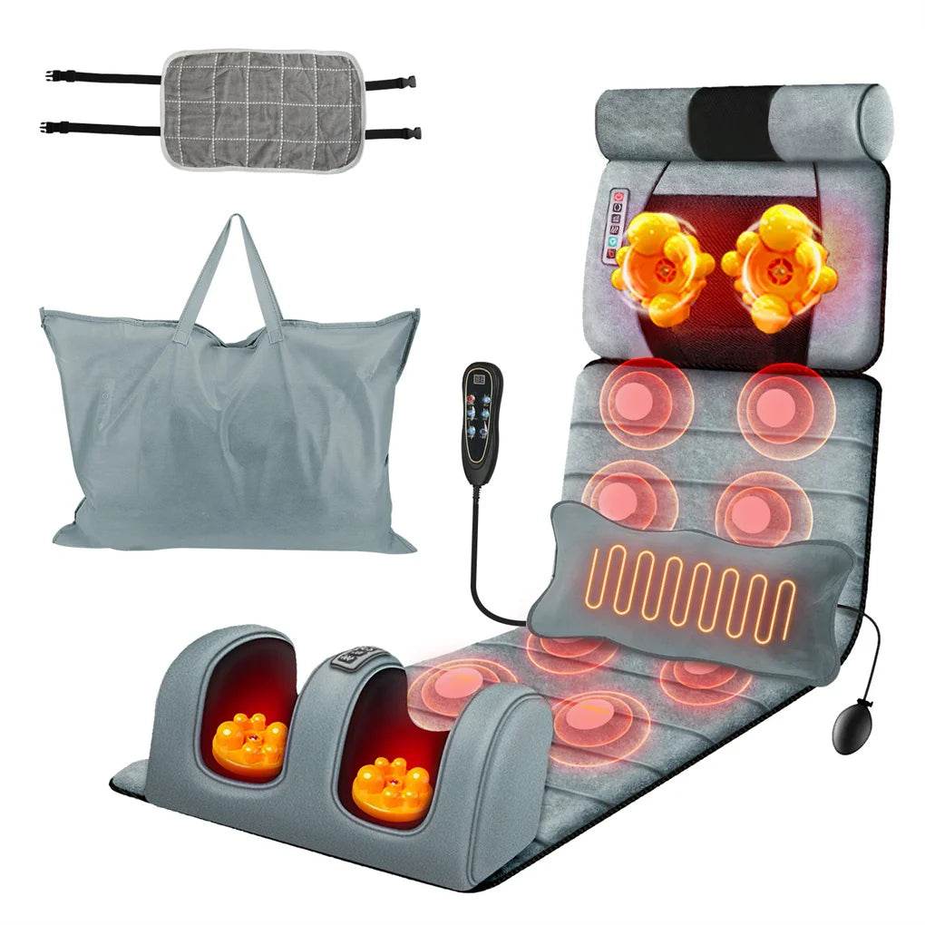 Full Body Heated Vibration Massage Mat With Neck Foot Support - Driftwood - Sleep Galleria