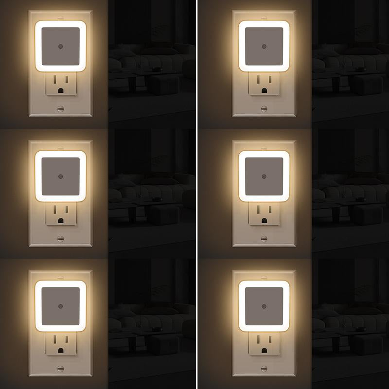 Night Light, Night Lights Plug into Wall 6-Pack, Plug in Night Light, Dusk to Dawn Nightlight Led Night Lights for Bedroom, Bathroom, Hallway Warm White