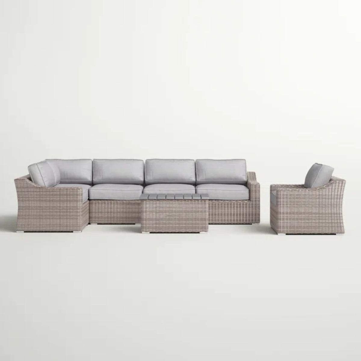 5-Person All-Weather Wicker Outdoor Sectional Seating Group