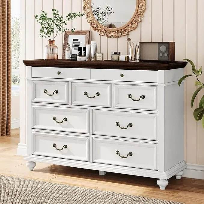 Modern Farmhouse 9-Drawer Wood Rustic Bedroom Dresser - Sleep Galleria