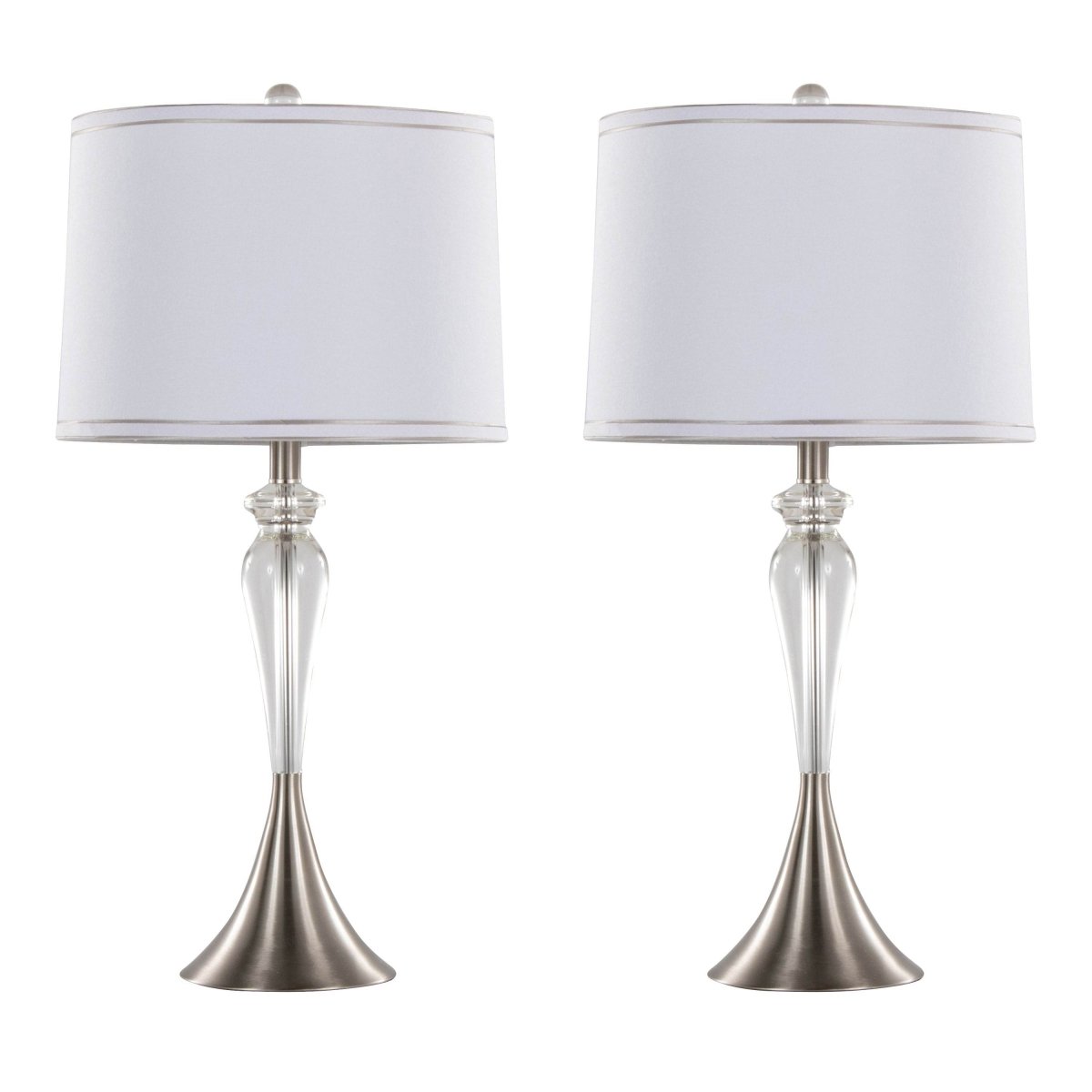 Set Of 2 Contemporary Crystal Table Lamps With Shades - LumiSource - Sleep Galleria