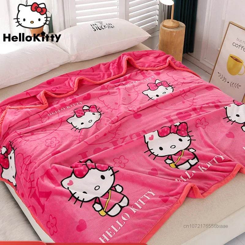 Hello Kitty Plush Cartoon Coral Fleece Blanket - MINISO - Sleep Galleria