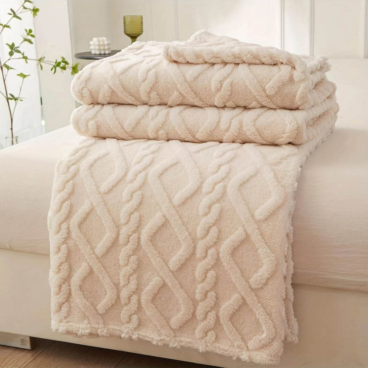 Lightweight Portable Coral Fleece Woven Blanket - NT LEDIZ - Sleep Galleria
