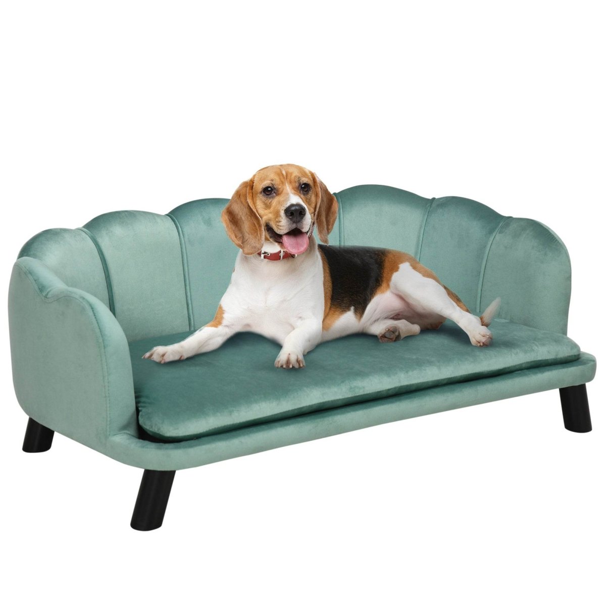 Velvet Foam Cushion Large Dog Couch Bed - PawHut - Sleep Galleria