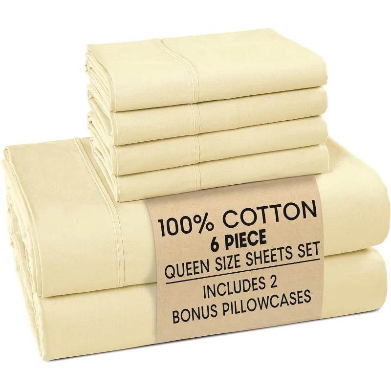6-Piece Cotton Percale Sheet Set - Sleep Galleria